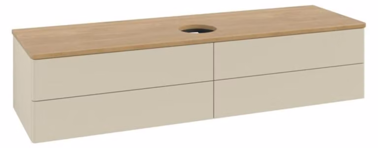 V&B Mobiletto senza struttura frontale - illuminazione Antao 160x50cm, WBP-colore hon. Oa, si Gr m Lac
