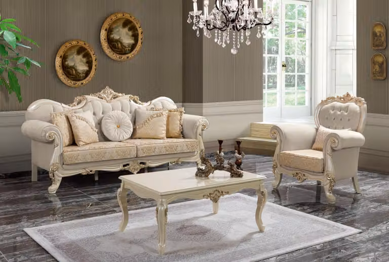 Luxus Sofagarnitur Komplette Couchgarnitur Beige Polstersofa Stoffsofa