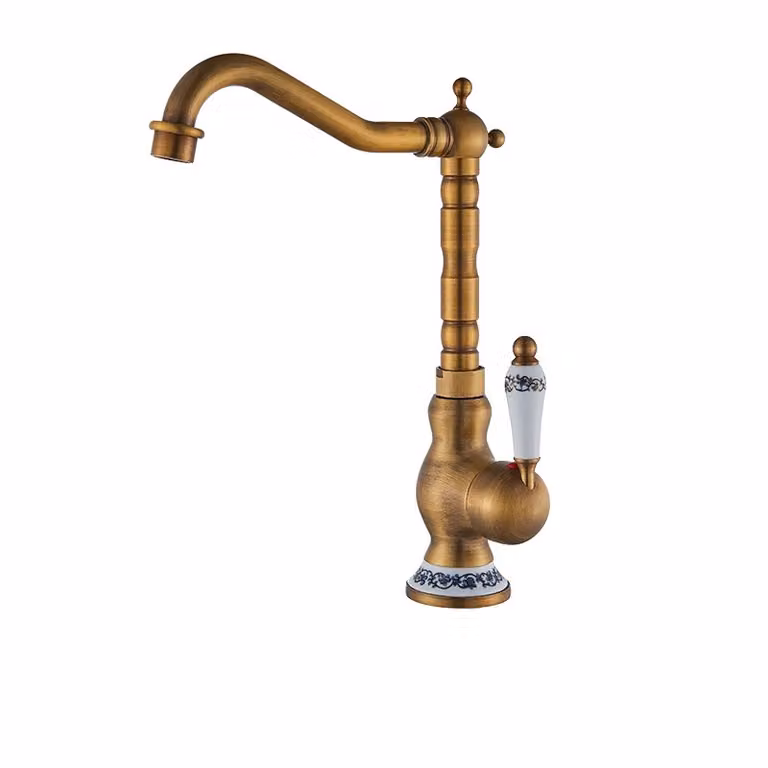 Miscelatore per lavabo in ottone, valvola in Vetroceramica resistente, rubinetto per acqua calda e fredda, ottone antico B High