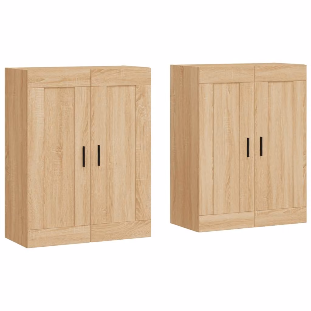 Armadietti a Parete 2 pz Rovere Sonoma in Legno Multistrato