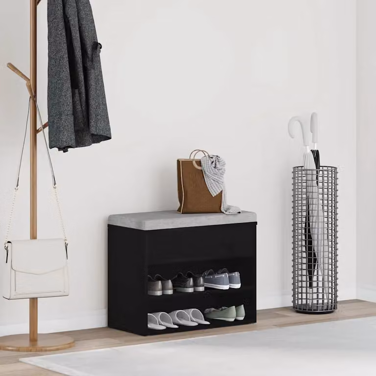 vidaXL Panca porta scarpe in legno MDF per ingresso, L 60 x P 30 x H 45 cm
