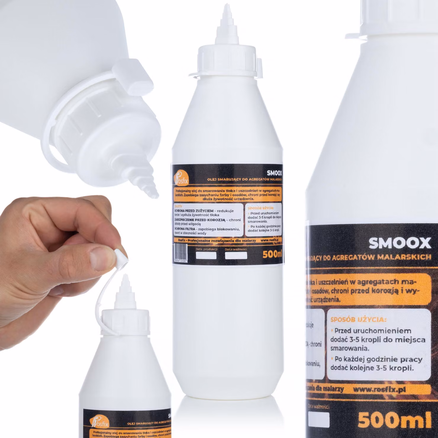 SmooX Olio lubrificante 500 ml per spruzzatori di vernice | Protezione dei pistoni e protezione dalla corrosione | Per Graco, Wagner, Rosfix, Zenthril