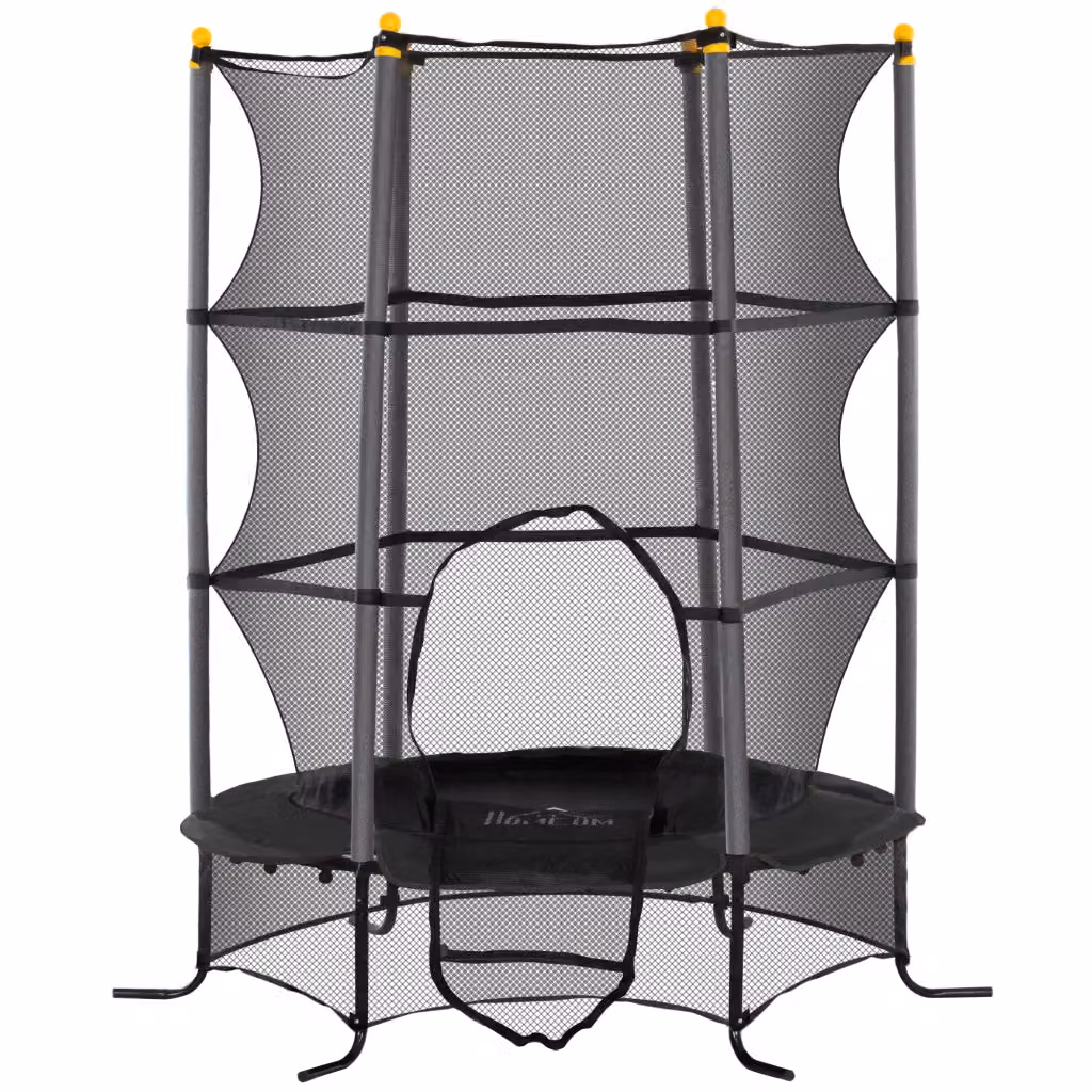 Trampolino mini per bambini Minimal con rete di sicurezza, nero, H: 163 cm – 2