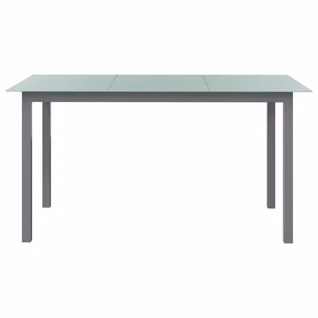Tavolo da giardino rettangolare estensibile vidaXL in alluminio e vetro grigio L: 150 cm, P: 90 cm, H: 74 cm