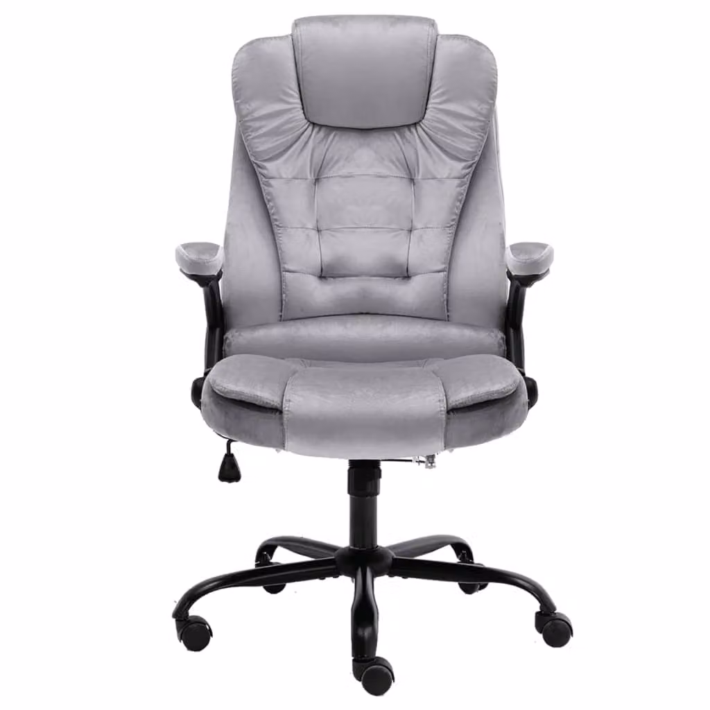 vidaXL Sedia da ufficio in velluto grigio chiaro
