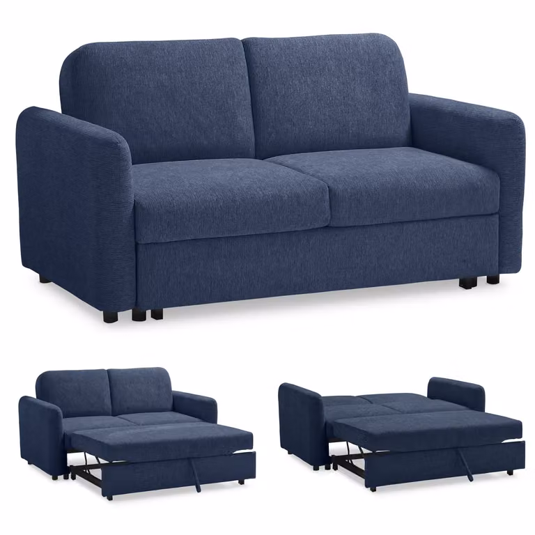 Divano Letto 2 Posti Matrimoniale NELLY Blu