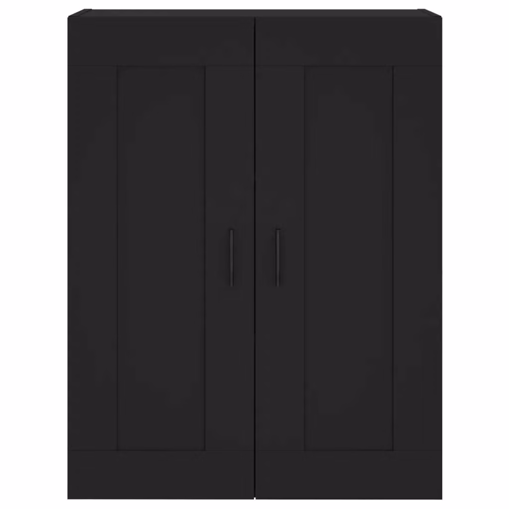 Pensile moderno HELLOSHOP26 in legno nero opaco con ante a battente, L 69,5 cm x P 34 cm x H 90 cm – 2