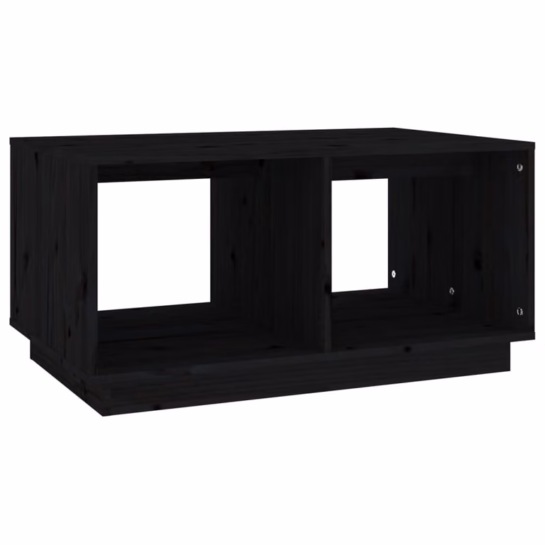 Tavolino da Salotto Nero 80x50x40 cm Legno Massello di Pino
