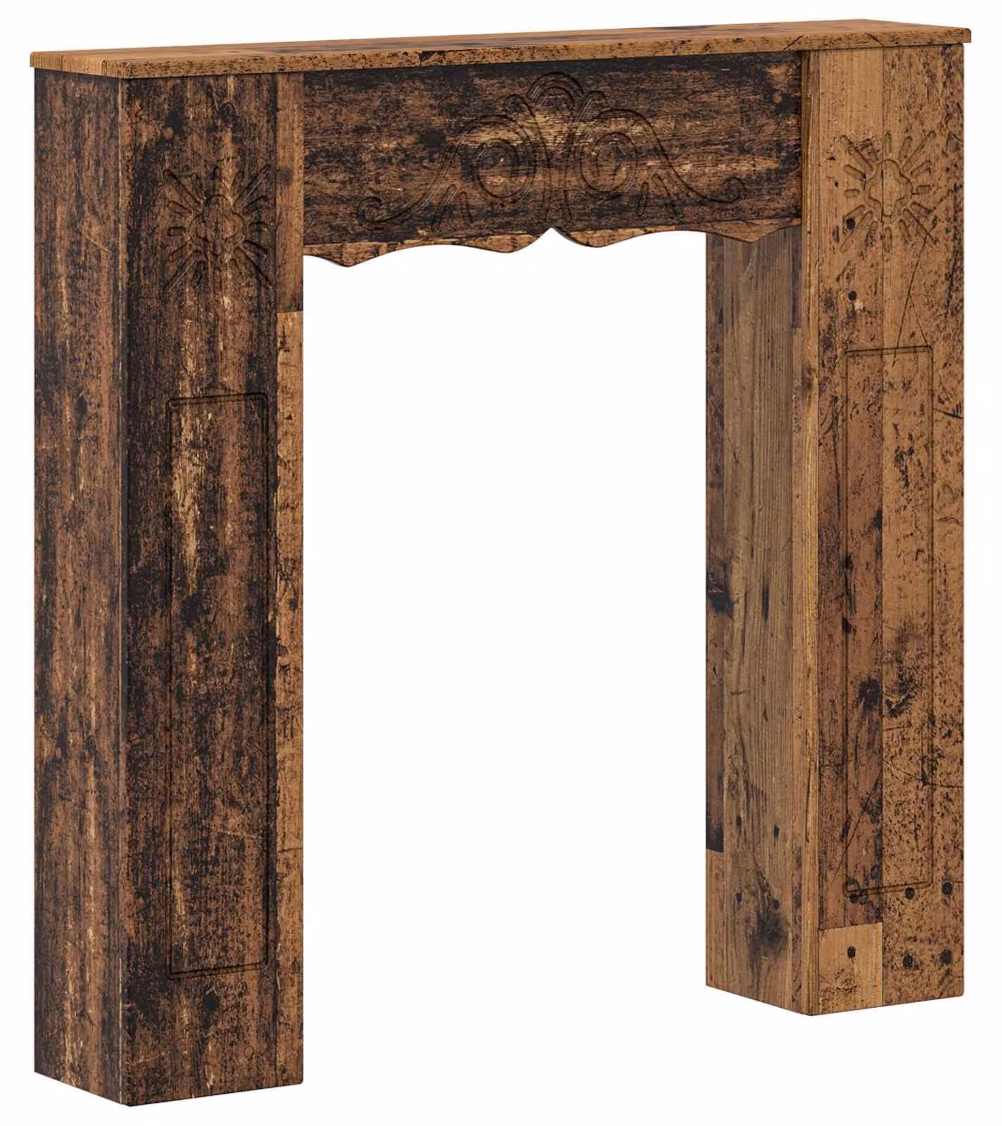 Cornice per camino in legno massello, dimensioni 102 x 20 x 102 cm, materiale: legno