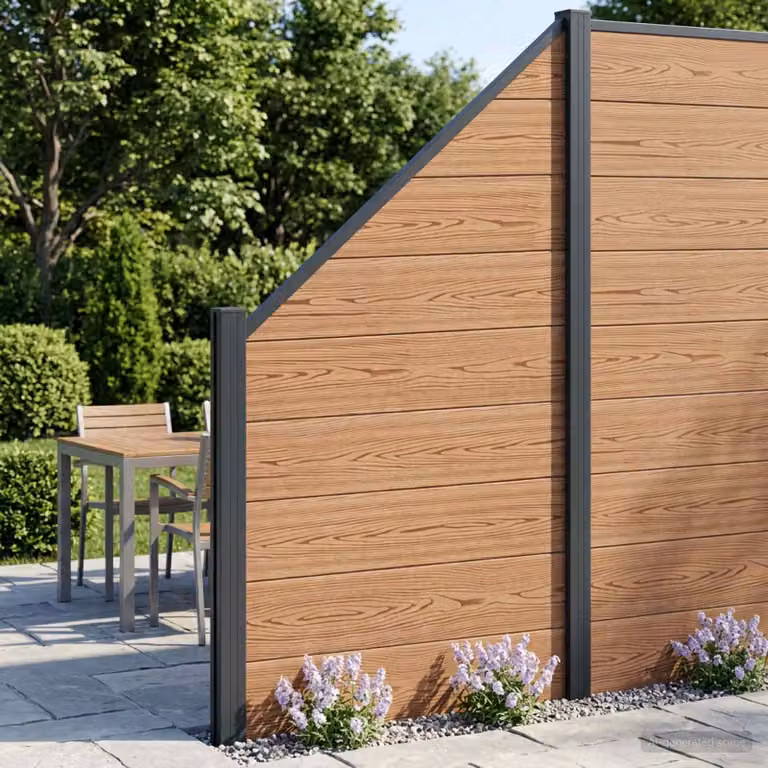 Set di recinzione vidaXL in WPC e alluminio marrone, L 95 cm x H 180 cm