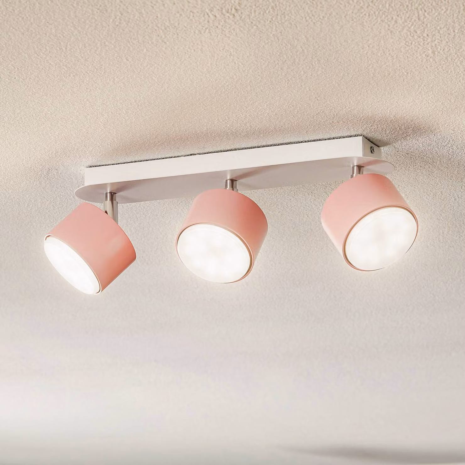 Faretto da soffitto Cloudy 3 luci rosa Eko-Light, dimmerabile, Violetto / Fucsia / Rosa, Soggiorno / Sala da pranzo, Metallo, Giovanile, Faretto
