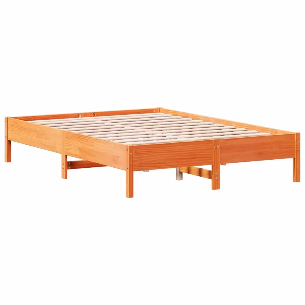 Letto in legno di pino rustico marrone cera vidaXL L/P/H: 205.5 x 120 x 36.5 cm – 2
