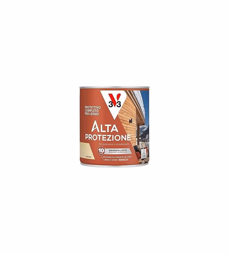 V33 Protettivo Completo per Legno Incolore 0,75L Alta Protezione Acqua