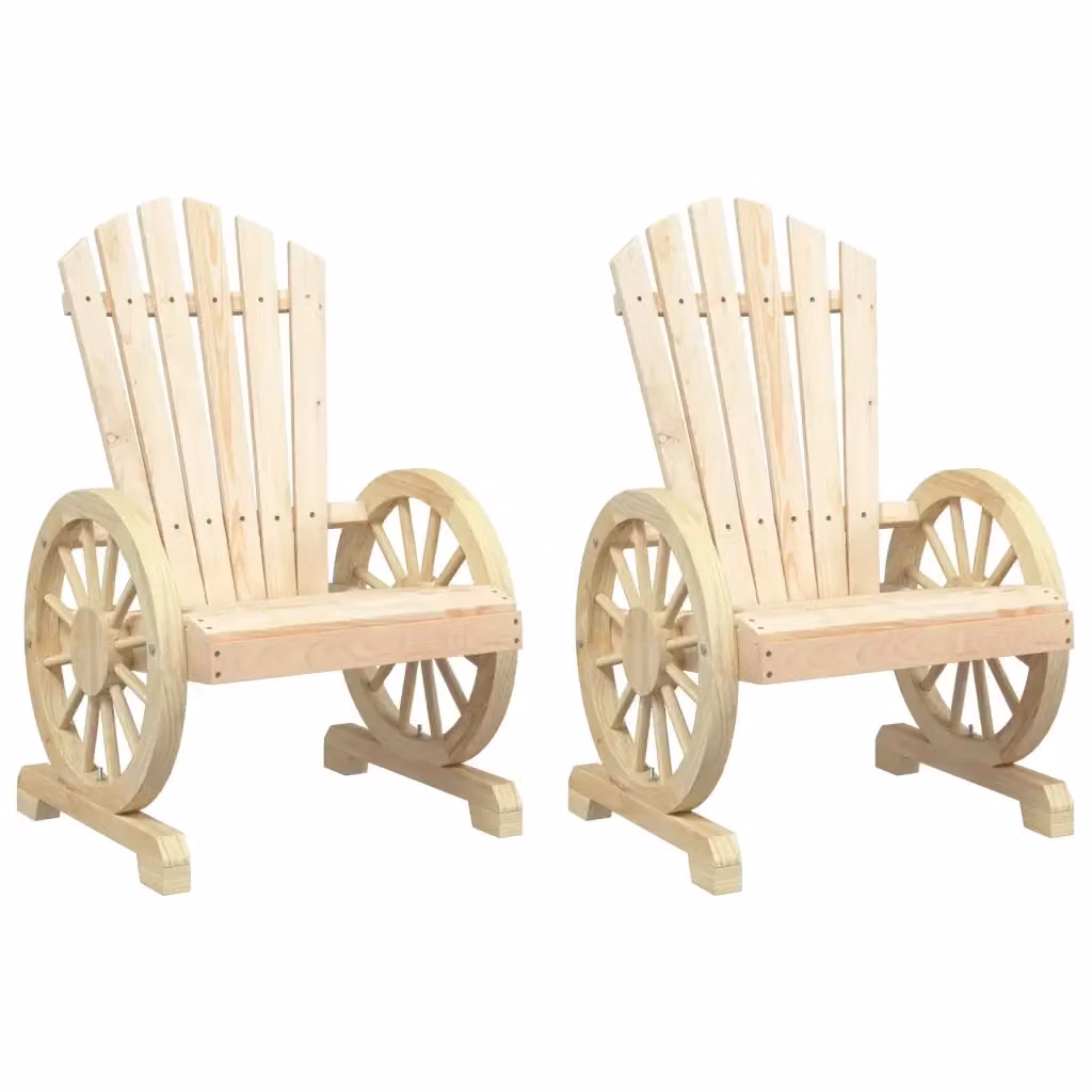 Set di 2 sedie da giardino Adirondack vidaXL in legno di abete color beige – 2