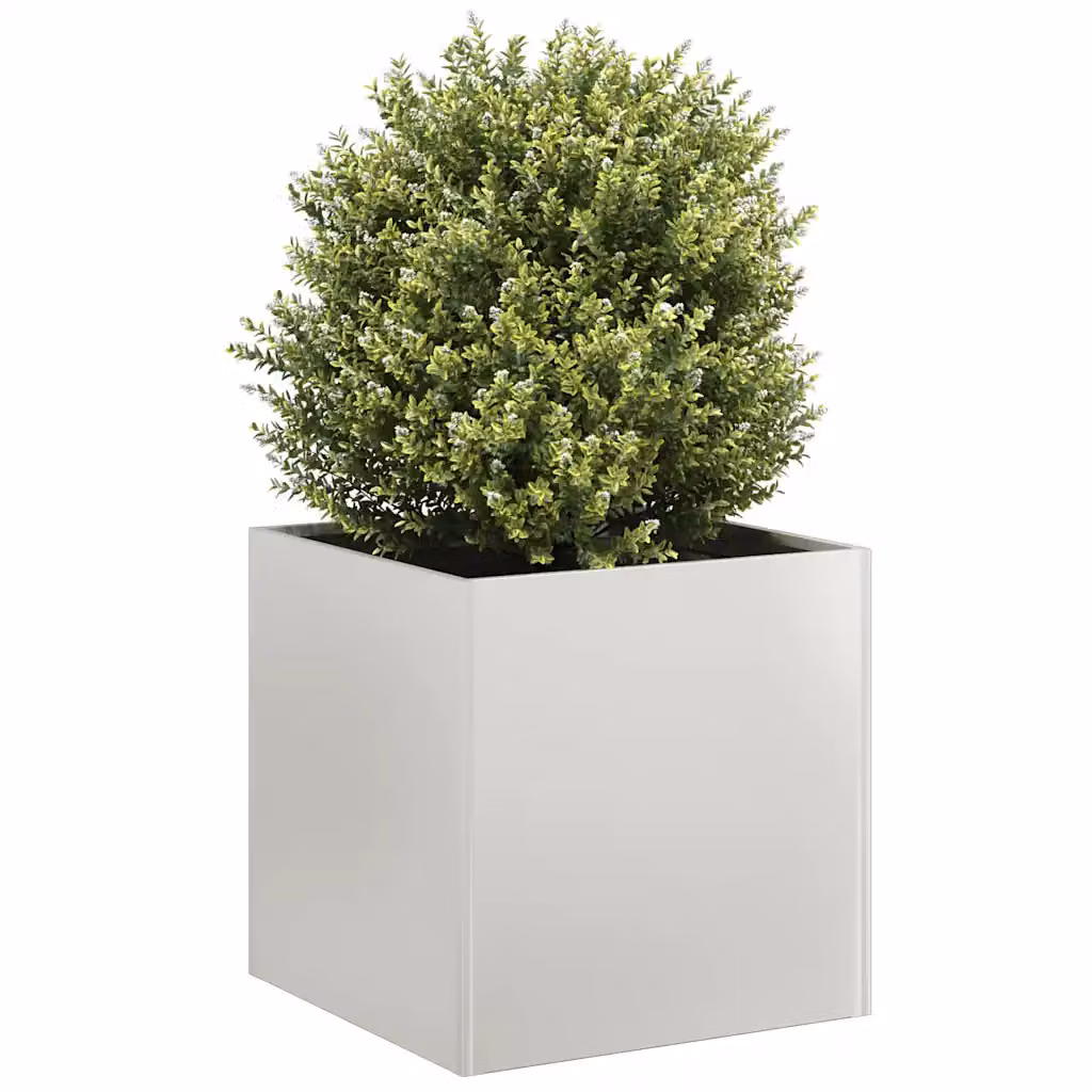 Fioriera vidaXL in acciaio inox argento per orto e giardino L/P/H: 40 x 40 x 40 cm