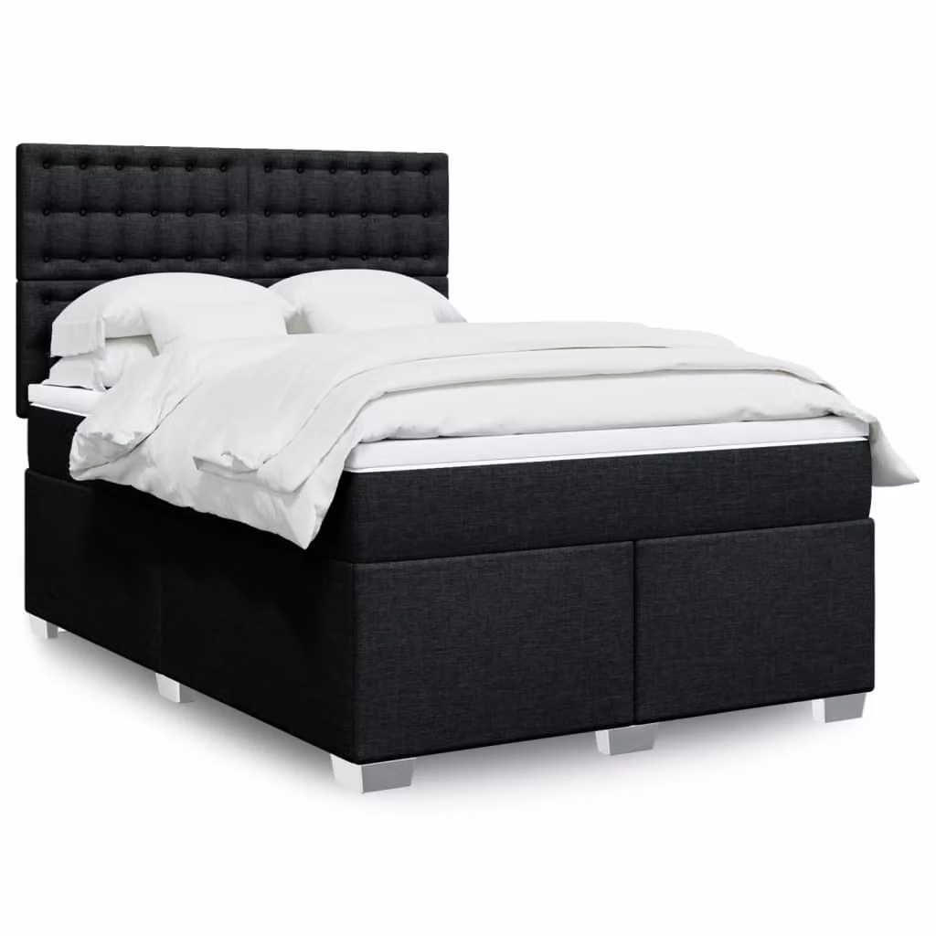 Maison Exclusive - Giroletto a Molle con Materasso Nero 140x200 cm in Tessuto