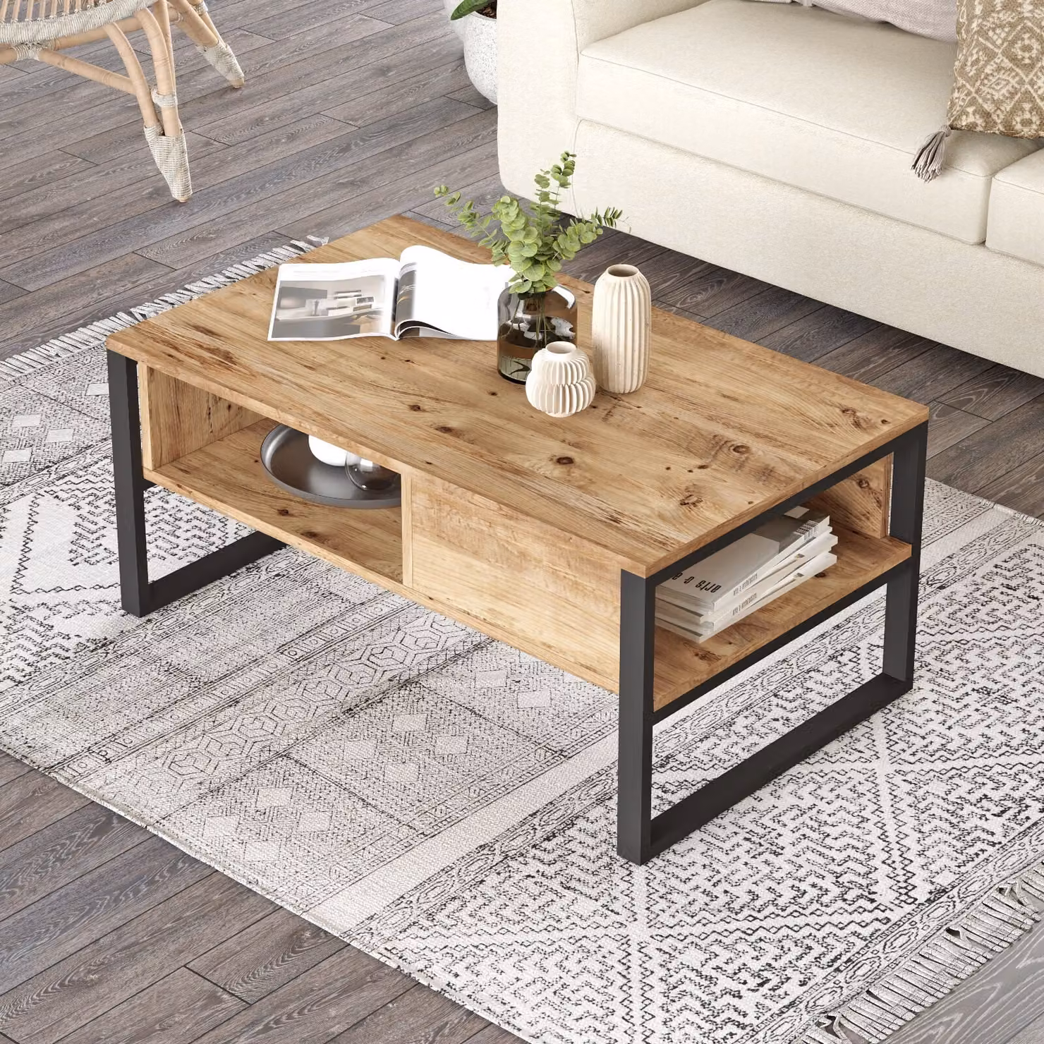 Skye Decor, Ml34-A, tavolini, pino atlantico, 100 x 44,4 x 59,7 cm