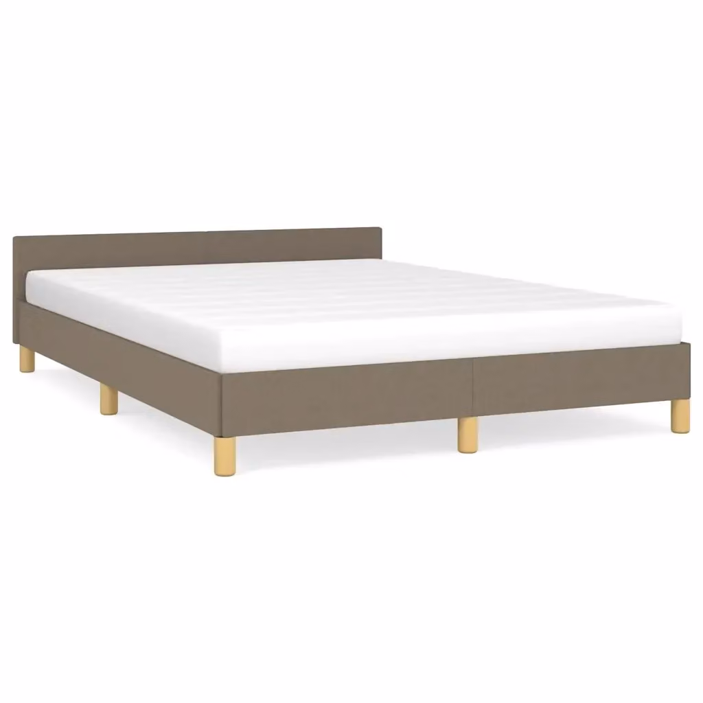 Letto con giroletto imbottito vidaXL in tessuto beige L 140 x P 200 cm – 2