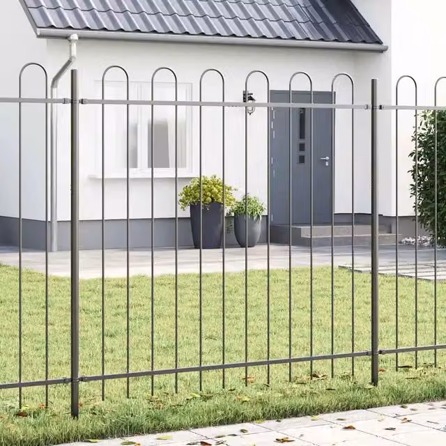 Recinzione per Giardino Videx in Acciaio Verniciato a Polvere Grigio L: 13,6 m, H: 1,5 m, 8 Pezzi – 1
