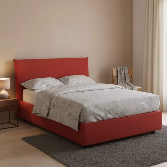 Letto Alush Talamo Italia con Materasso Incluso, Rosso, L/P/H: 120 x 200 x 35 cm
