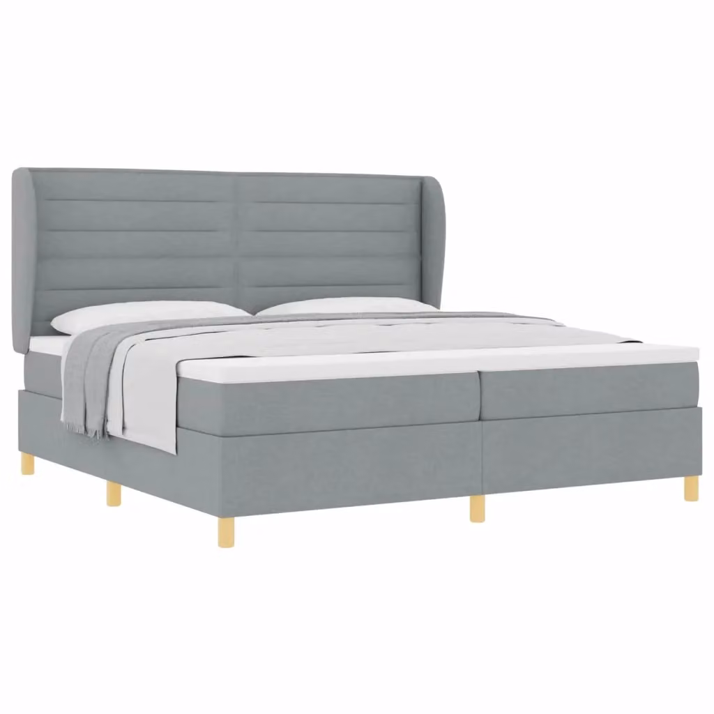 Letto matrimoniale ibrido con materasso vidaXL Grigio chiaro L/P/H: 200 x 200 x 28 cm – 2