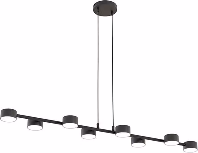 Lampadario Minimal Cyllenius Acciaio Nero 8 Luci Gx53