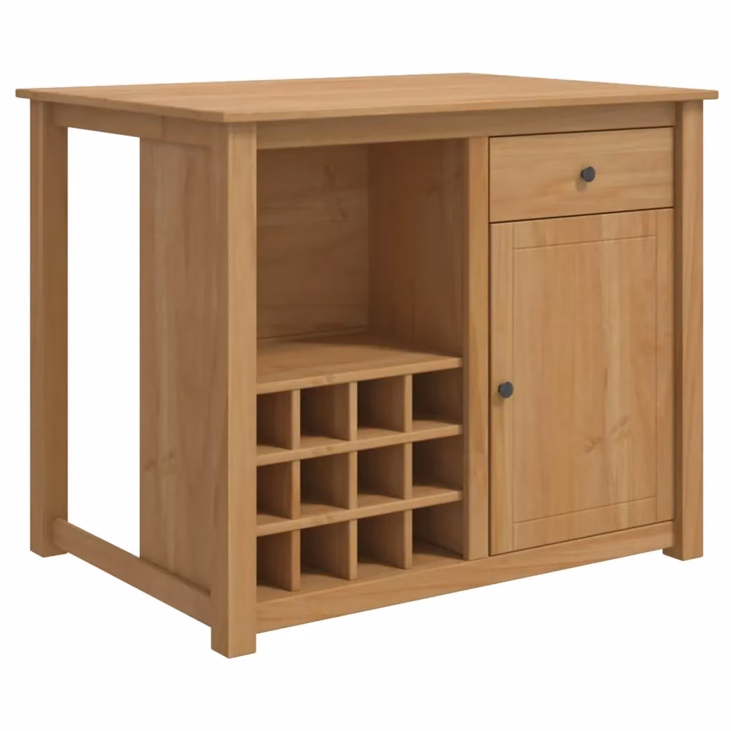 Set isola da cucina PANAMA vidaXL in legno di pino color marrone, L/P/H: 112 x 77 x 90 cm – 2