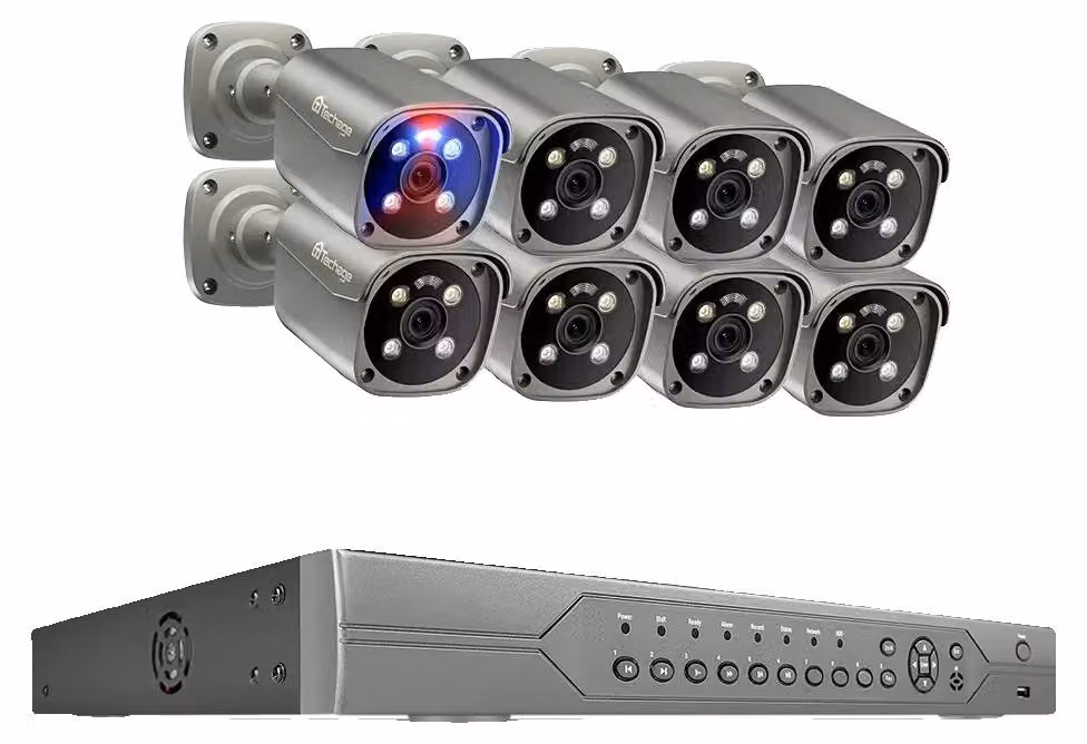 Sistema di telecamere a circuito chiuso (CCTV), 16 canali, audio bidirezionale, 16 canali con 8 telecamere da 8 megapixel, senza alimentazione