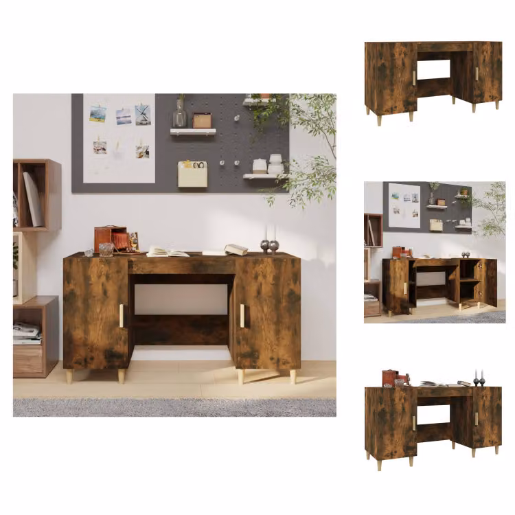 vidaXL Scrivania rovere fumé 140x50x75 cm materiale a base di legno - Scrivanie
