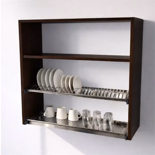 Pensile Scolapiatti Calandrelli Moderno Colore Wenge H 90 x L 80 x P 33 cm