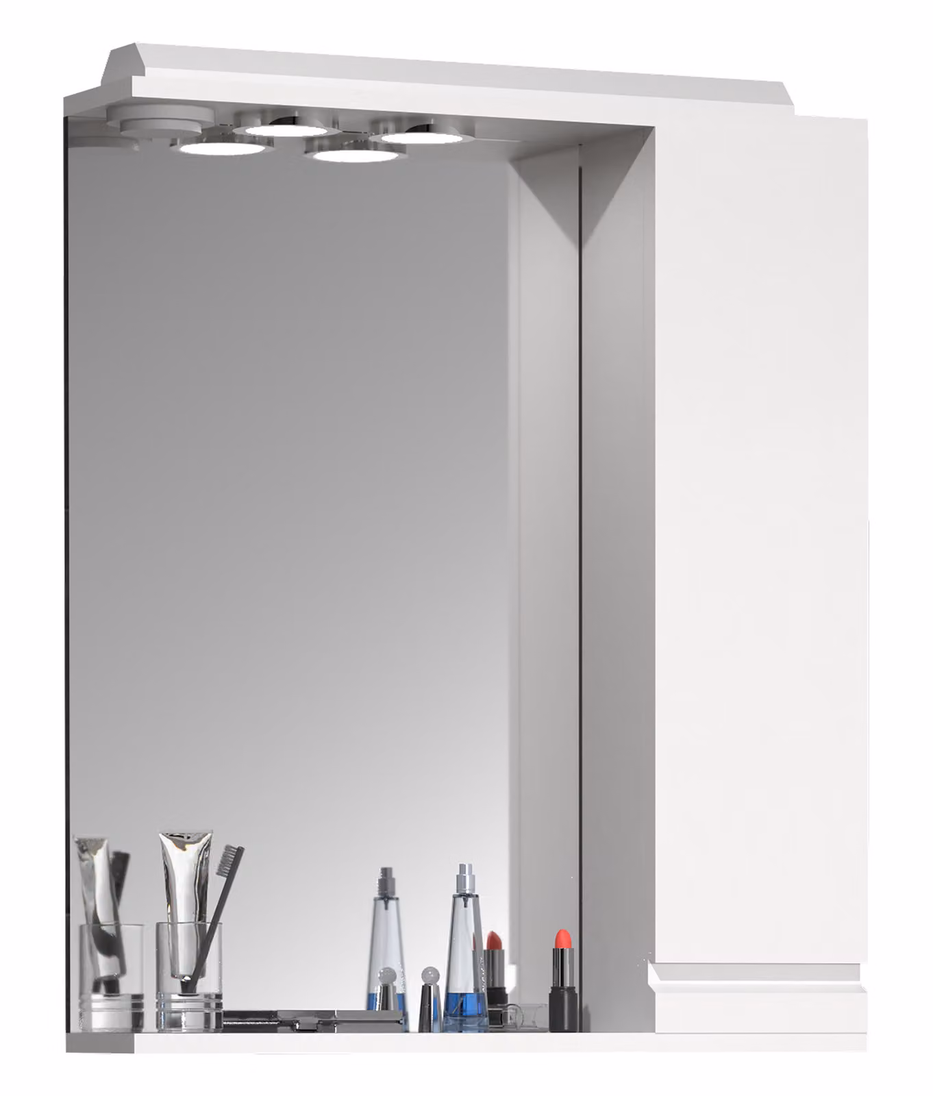 Armadio bagno senza tempo | Dimensioni ca. H. 71 x W. 60 x D. 14 cm | spazio sufficiente | Armadio a specchio con illuminazione - Silora L