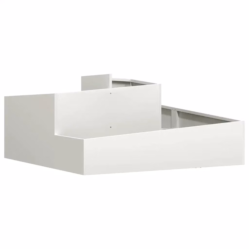 Fioriera da giardino vidaXL in acciaio bianca L 100 x P 100 x H 50 cm – 2