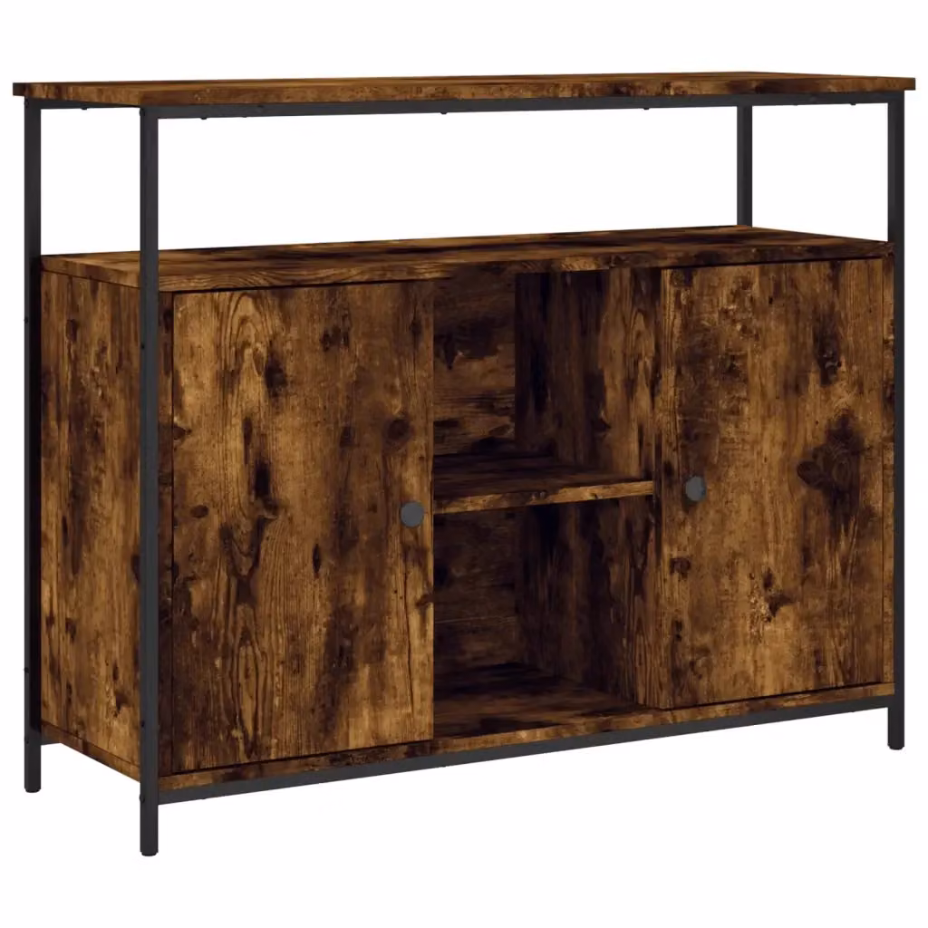 Credenza vidaXL in Rovere Marrone per Sala da Pranzo L: 100 cm, P: 35 cm, H: 80 cm – 2