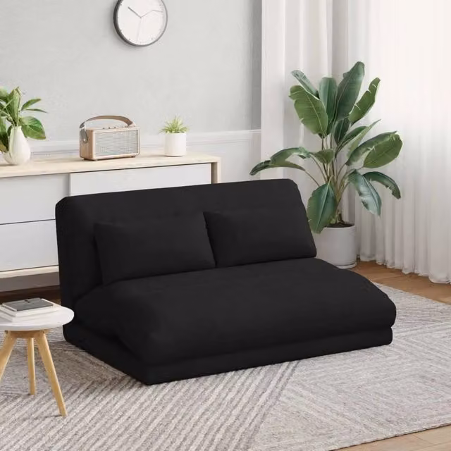 Sedia da pavimento moderna vidaXL in velluto nero con struttura in metallo e plastica