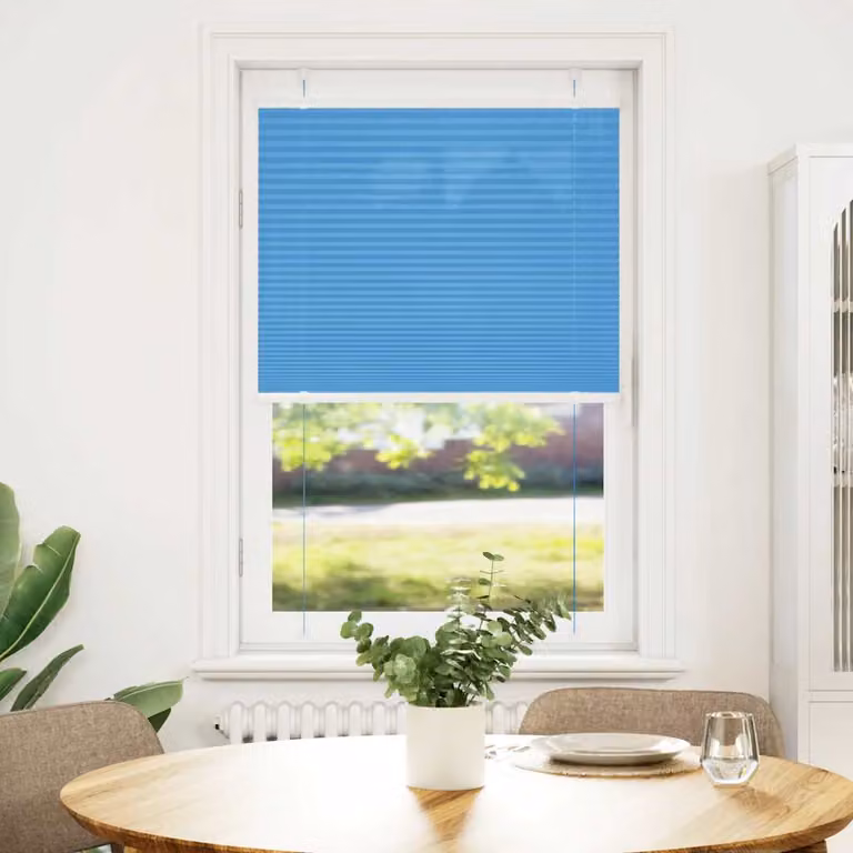 vidaXL Tenda Plissettata Blu 70x150 cm Larghezza Tessuto 69,4 cm