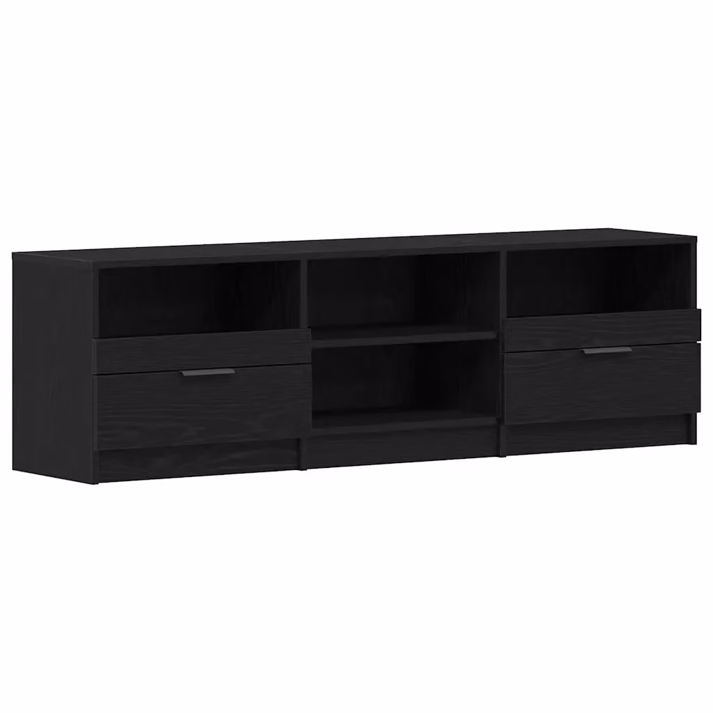 Mobile TV e Credenza Moderna vidaXL in Legno Rovere e Nero L 150 x P 33,5 x H 45 cm – 2
