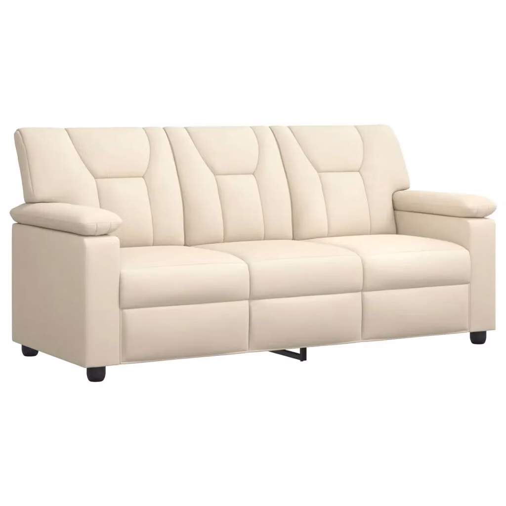 Divano moderno vidaXL in similpelle beige con struttura in metallo L: 191 cm, P: 85 cm, H: 93 cm – 2