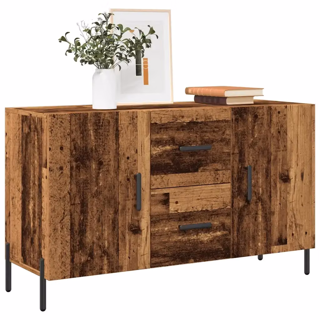 Credenza Buffet in Legno Antico Marrone L: 100 cm, P: 36 cm, H: 60 cm – 2
