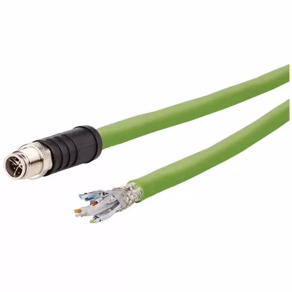 METZ CONNECT 142M7X10010, 1 metro, M12, femmina, verde, rame, 24 ore su 24, 7 giorni su 7