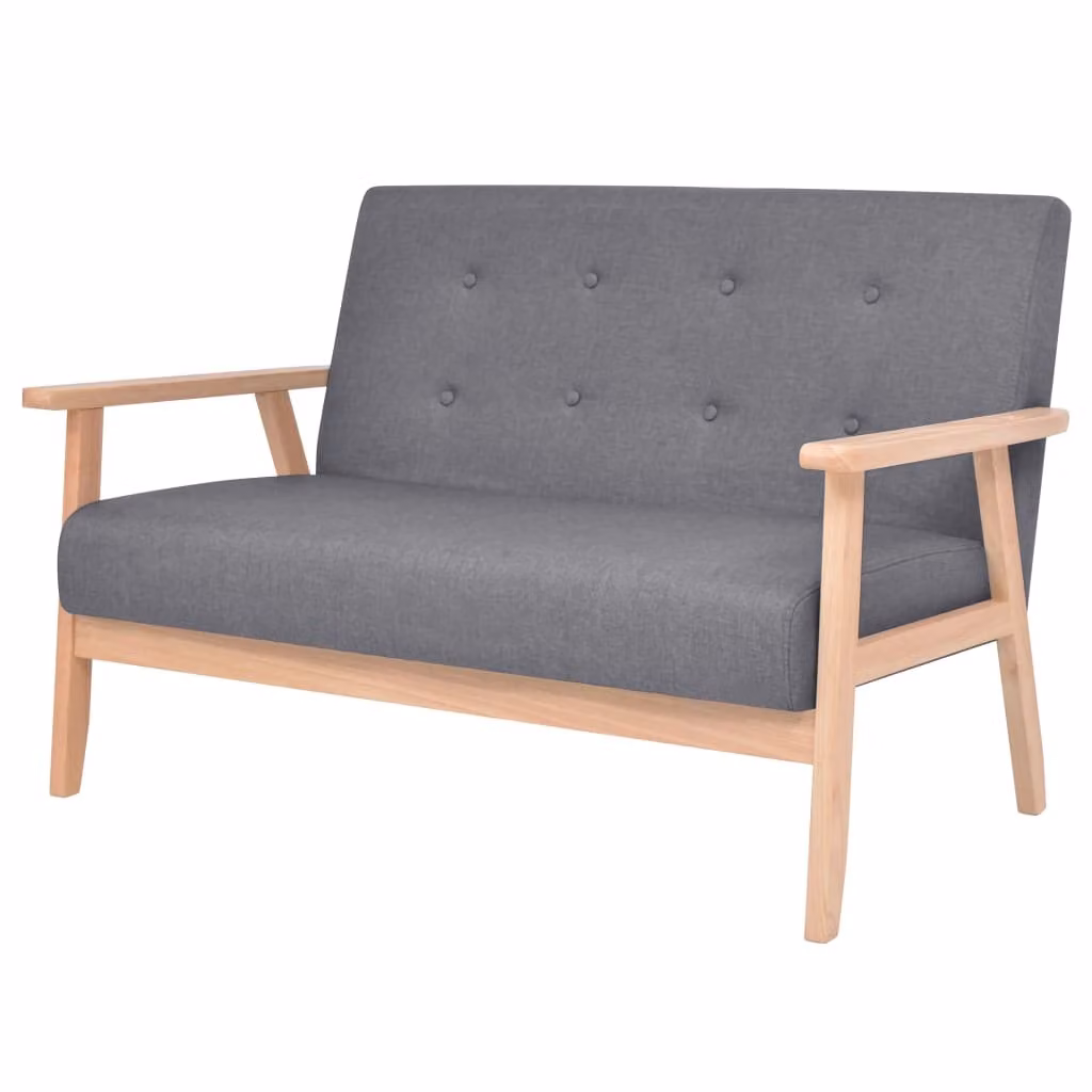 vidaXL Set di divani 2 pezzi in tessuto grigio scuro
