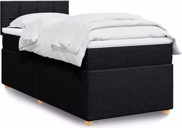 Maison Exclusive - Letto a Molle con Materasso Nero Singolo in Tessuto
