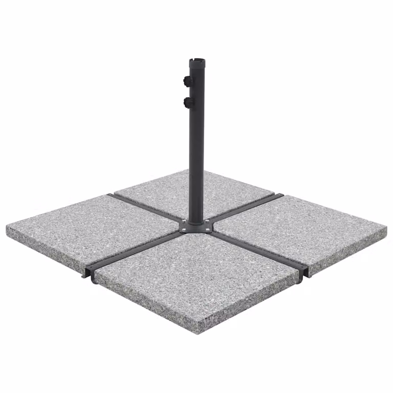 Set di 4 piastre in granito quadrato grigio vidaXL per parasole da 100 kg