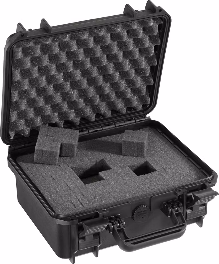 MAX 300S valigetta impermeabile e antipolvere in nero, incl. inserti in schiuma con scanalature cubiche per un adattamento personalizzato IP 67