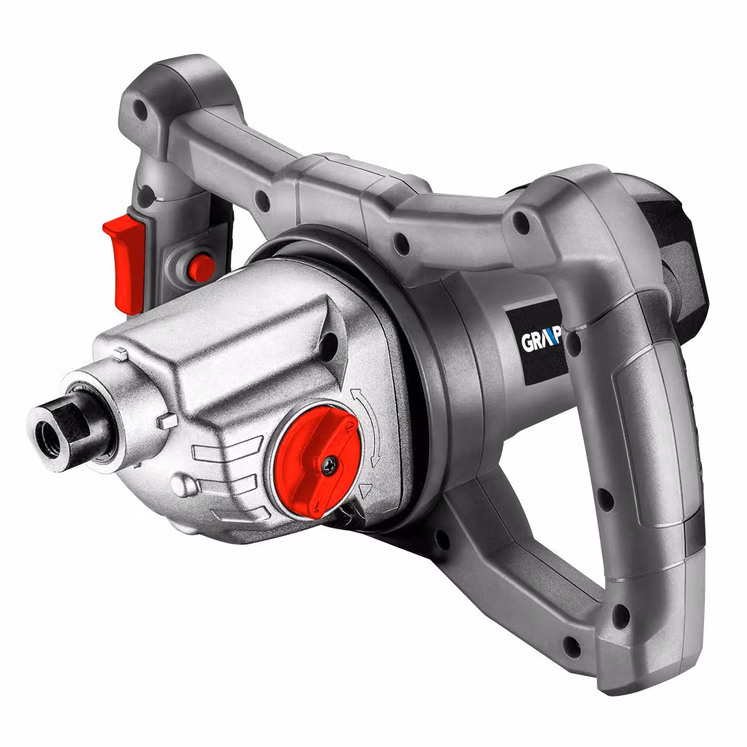 Miscelatore GRAPHITE Agitatore elettrico 1400W, velocità I. 250-500 min-¹ II. 400-800 min-¹, supporto M14, massa 5,6 kg, accessori: albero, agitatori 140 mm- 2 pz, chiave - 2 pz.