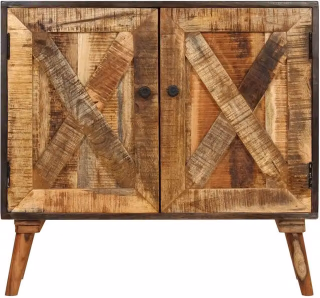Credenza in legno massello di mango stile rustico vidaXL marrone L: 85 cm, P: 30 cm, H: 75 cm