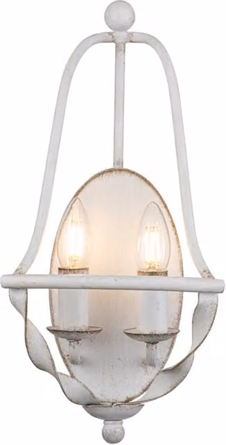 Applique Industriale Nordica Quoizel Bradbury in Metallo Bianco con 2 Luci E14
