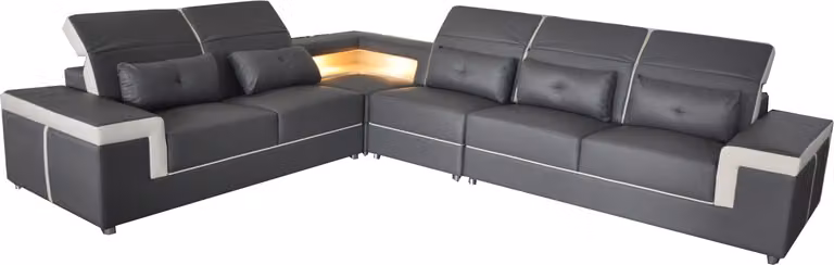 Leder Eck Sofa Couchen Wohnlandschaft Luxus Garnitur Ecke Sofas Polster Couch