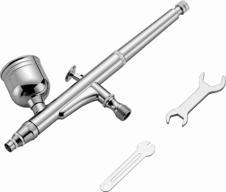 Pistola ad aerografo Wiltec tipo HS-30-1, pennello ad aria con ugello da 0,3 mm e tazza di liquido da 7 ml, pistola ad aerografo precisa per unghie, tatuaggi, modellismo