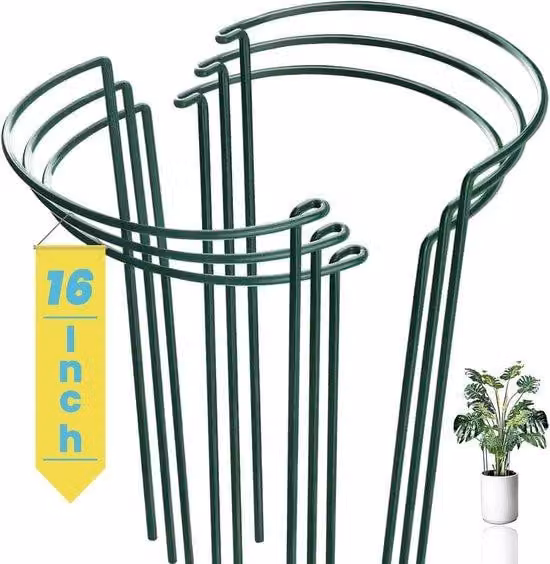 6 paletti da giardino in acciaio - recinzioni da giardino semicircolari in acciaio - supporti per piante di colore verde - robusti, inossidabili e resistenti, adatti per piante da interno ed esterno, come ortaggi, piante rampicanti e ortensie