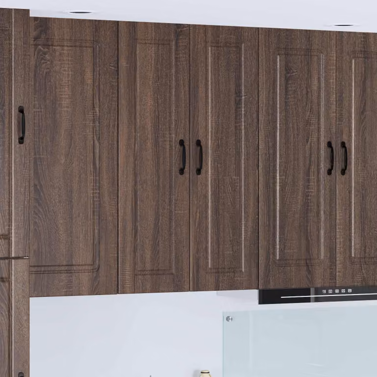 Armadietto a muro vidaXL PORTO in legno rovere marrone con ante a battente e ripiani interni L/P/H: 30 x 31 x 100 cm